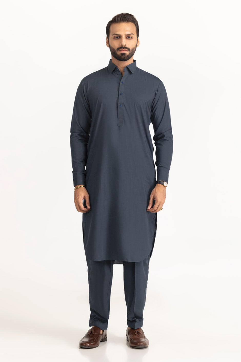 Gul 900 Indium Unstitched Fabric Blended-LF
