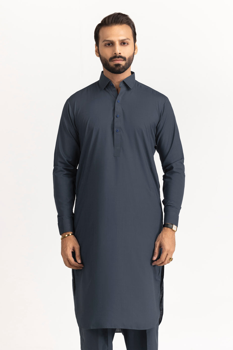 Gul 900 Indium Unstitched Fabric Blended-LF