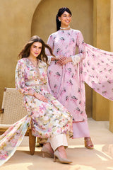 3 Piece Unstitched Printed Soya Silk Suit with Printed Chiffon Dupatta SY-52002