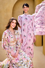 3 Piece Unstitched Printed Soya Silk Suit with Printed Chiffon Dupatta SY-52002