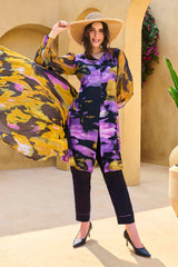 3 Piece Unstitched Printed Cotton Silk Suit with Printed Tussar Silk Dupatta CS-52005