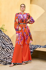 3 Piece Unstitched Printed Cotton Silk Suit with Printed Chiffon Dupatta CS-52004