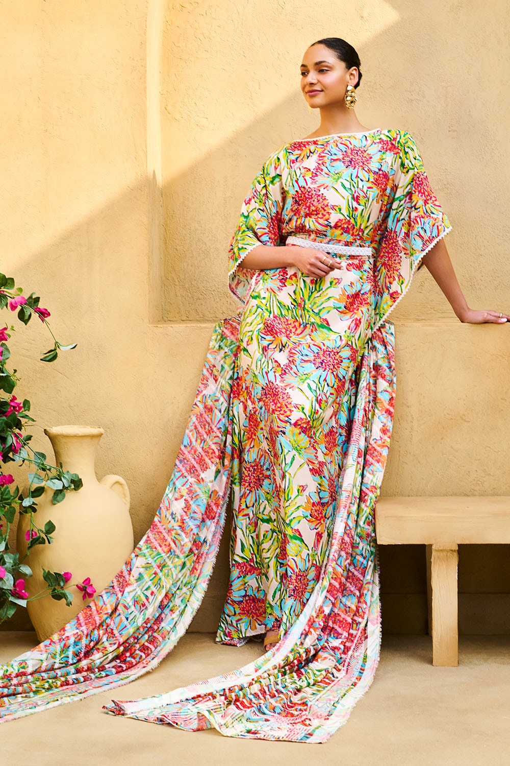 3 Piece Unstitched Printed Pure Bamboo Silk Suit with Printed Silk Dupatta BS-52003