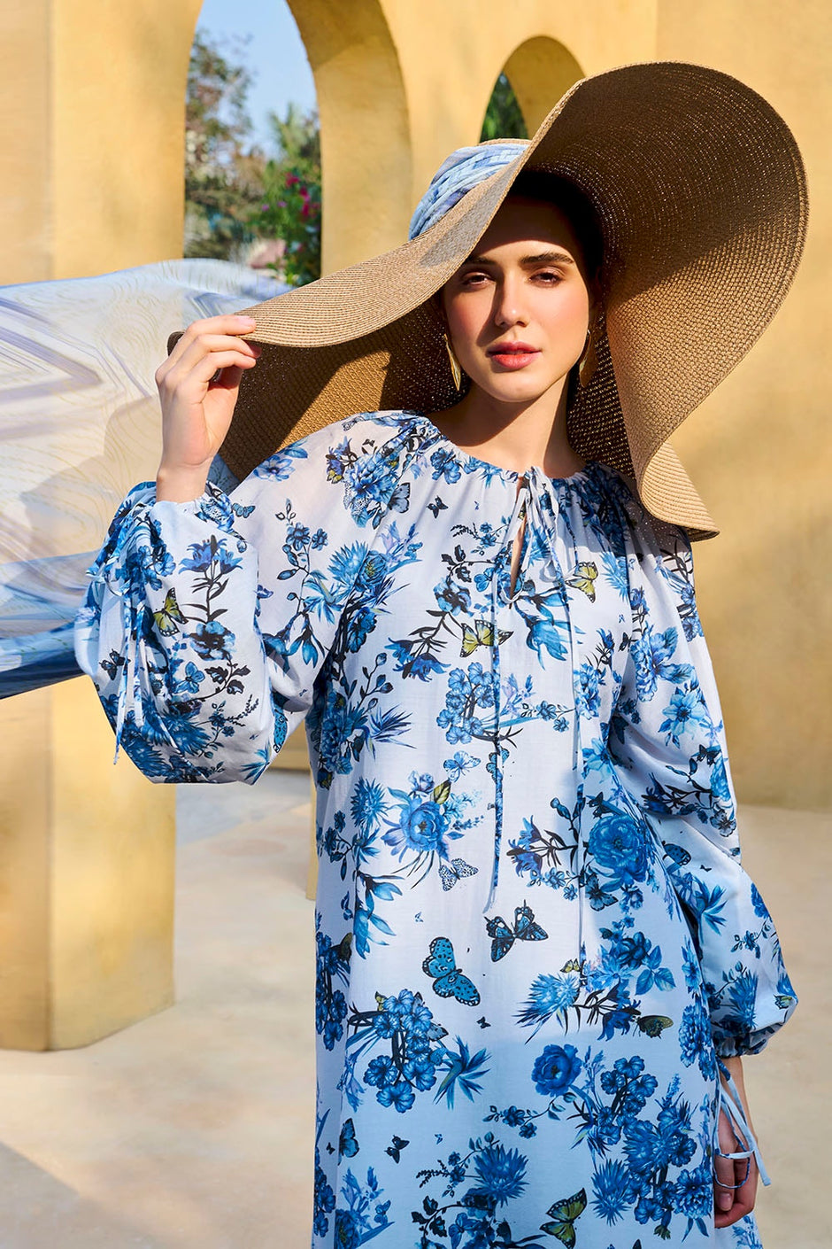 3 Piece Unstitched Printed Soya Silk Suit with Printed Chiffon Dupatta