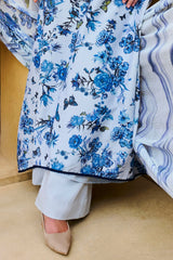 3 Piece Unstitched Printed Soya Silk Suit with Printed Chiffon Dupatta SY-52003