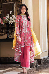 3 Piece Embroidered Net Unstitched Suit With Silk Dupatta SSM-32009