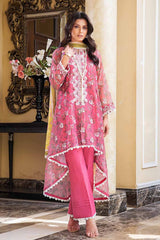 3 Piece Embroidered Net Unstitched Suit With Silk Dupatta SSM-32009