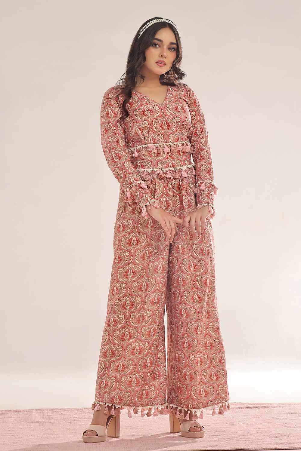 Unstitched Gold and Lacquer Printed Lawn Shirt SL-42038 A