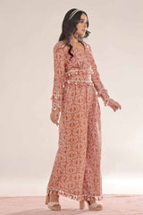 Unstitched Gold and Lacquer Printed Lawn Shirt SL-42038 A
