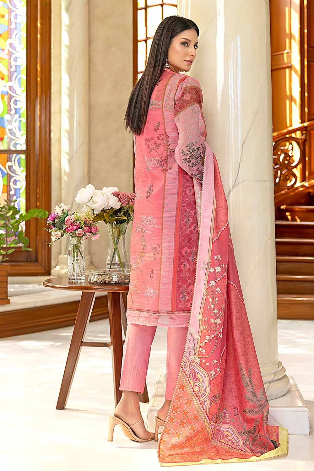 3 Piece Embroidered Silk Dupatta Unstitched Suit SSM-32015