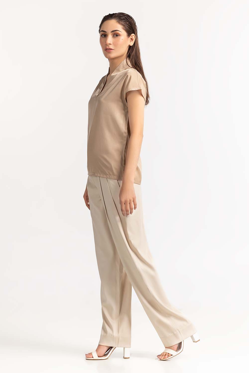 High Neck Beige Top WM-CS-SS24-021