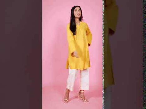 Yellow 1 Piece Jacquard Shirt