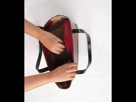 Maroon Black Tote Bag