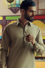 Light Beige President Latha Unstitched Fabric