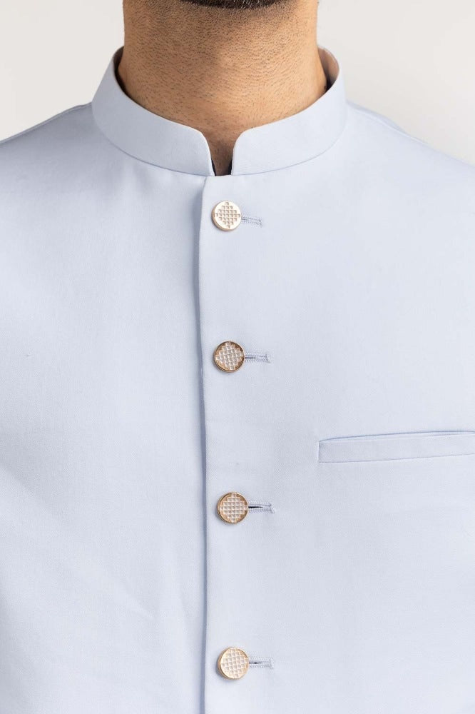 Ice Blue Basic Waist Coat WC-PD23-004