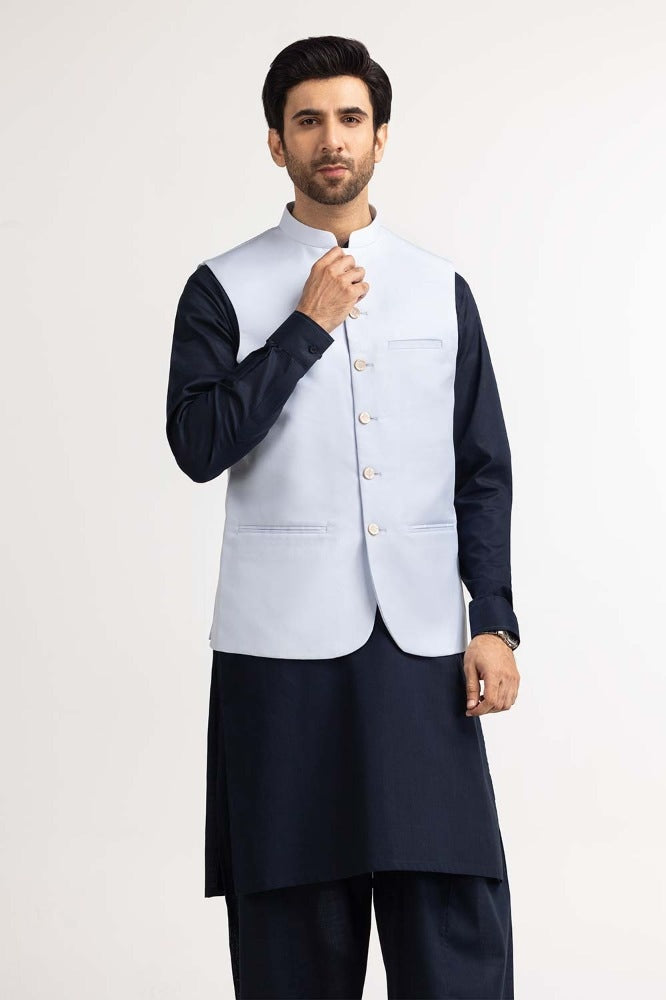 Ice Blue Basic Waist Coat