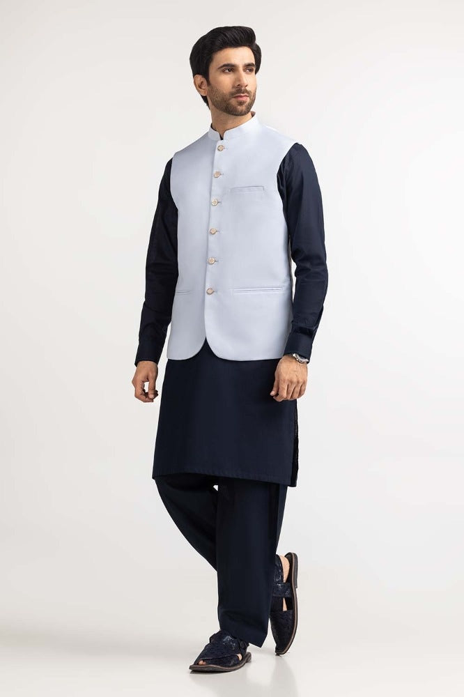 Ice Blue Basic Waist Coat