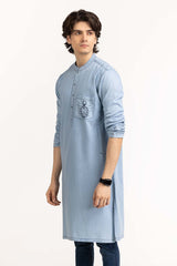 Ice Blue Denim Kurta KR-STY23-015