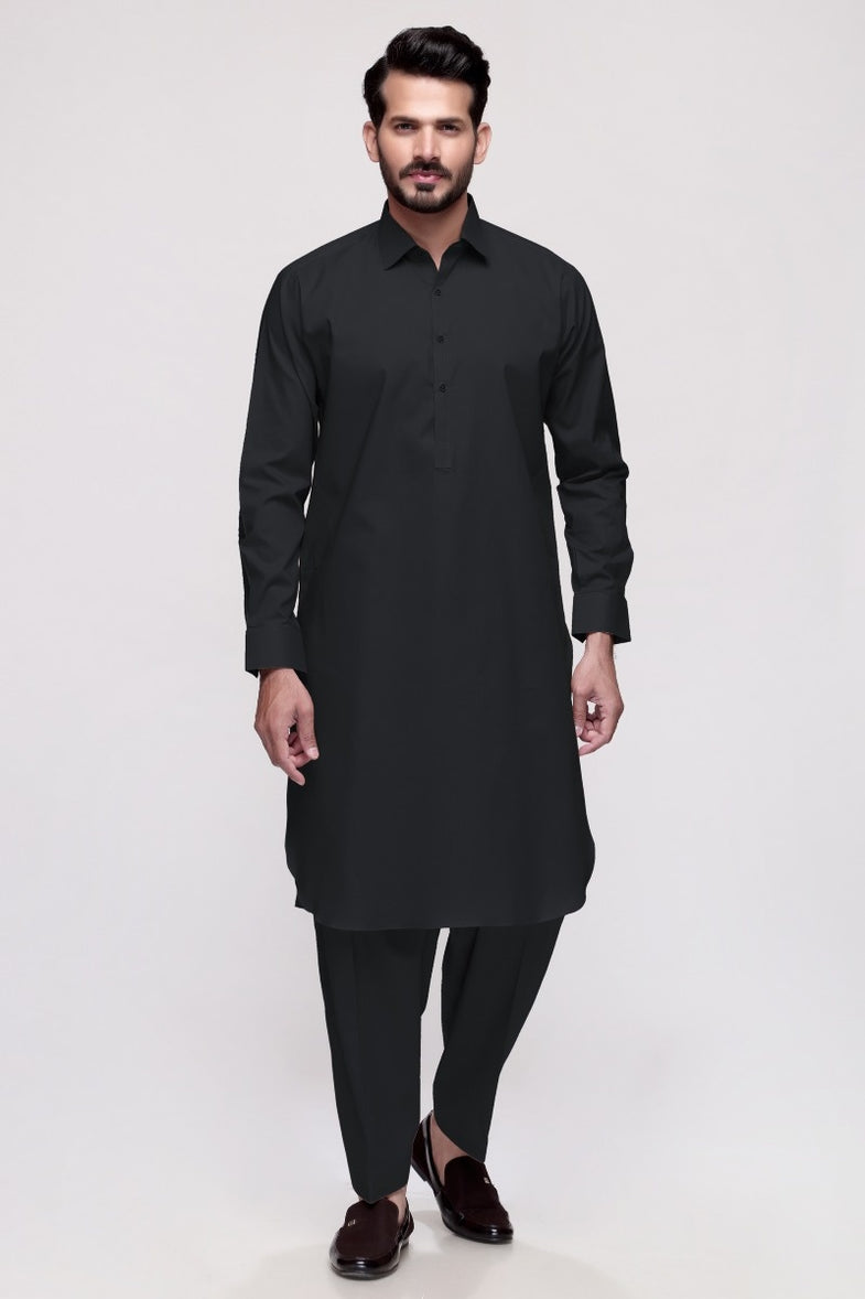 Black Unstitched Fabric CHAMPION LATHA