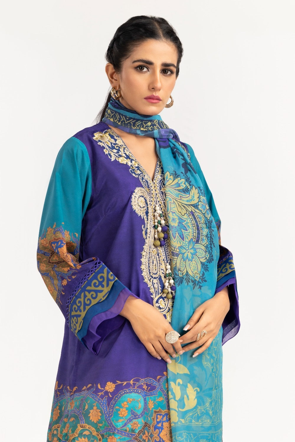 Luxury Pret Crepe Georgette Embroidered Shirt Chiffon Dupatta