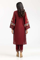 Luxury Pret Dyed Cotton silk Embroidered Kurti With Trouser ILP-22-143 2 Piece