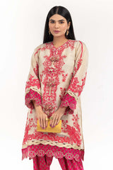 Luxury Pret Tissue Slub Embroidered Shirt Raw Silk Trouser ILP-22-153 2 Piece