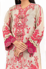 Luxury Pret Tissue Slub Embroidered Shirt Raw Silk Trouser ILP-22-153 2 Piece