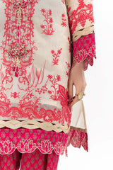 Luxury Pret Tissue Slub Embroidered Shirt Raw Silk Trouser ILP-22-153 2 Piece