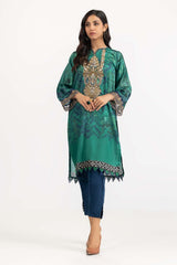 2 Piece Luxury Pret Printed Charmeuse Silk Embroidered Shirt with Trouser ILP-22-195