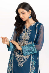 2 Piece Luxury Pret Orgaza Embroidered Shirt with Trouser ILP-22-221