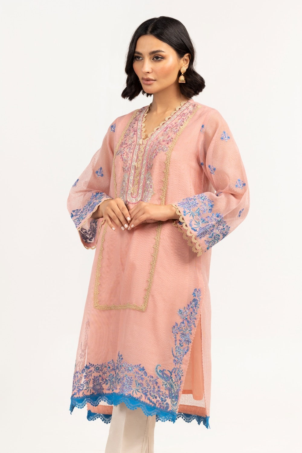 Luxury Pret Karandi Embroidered Shirt