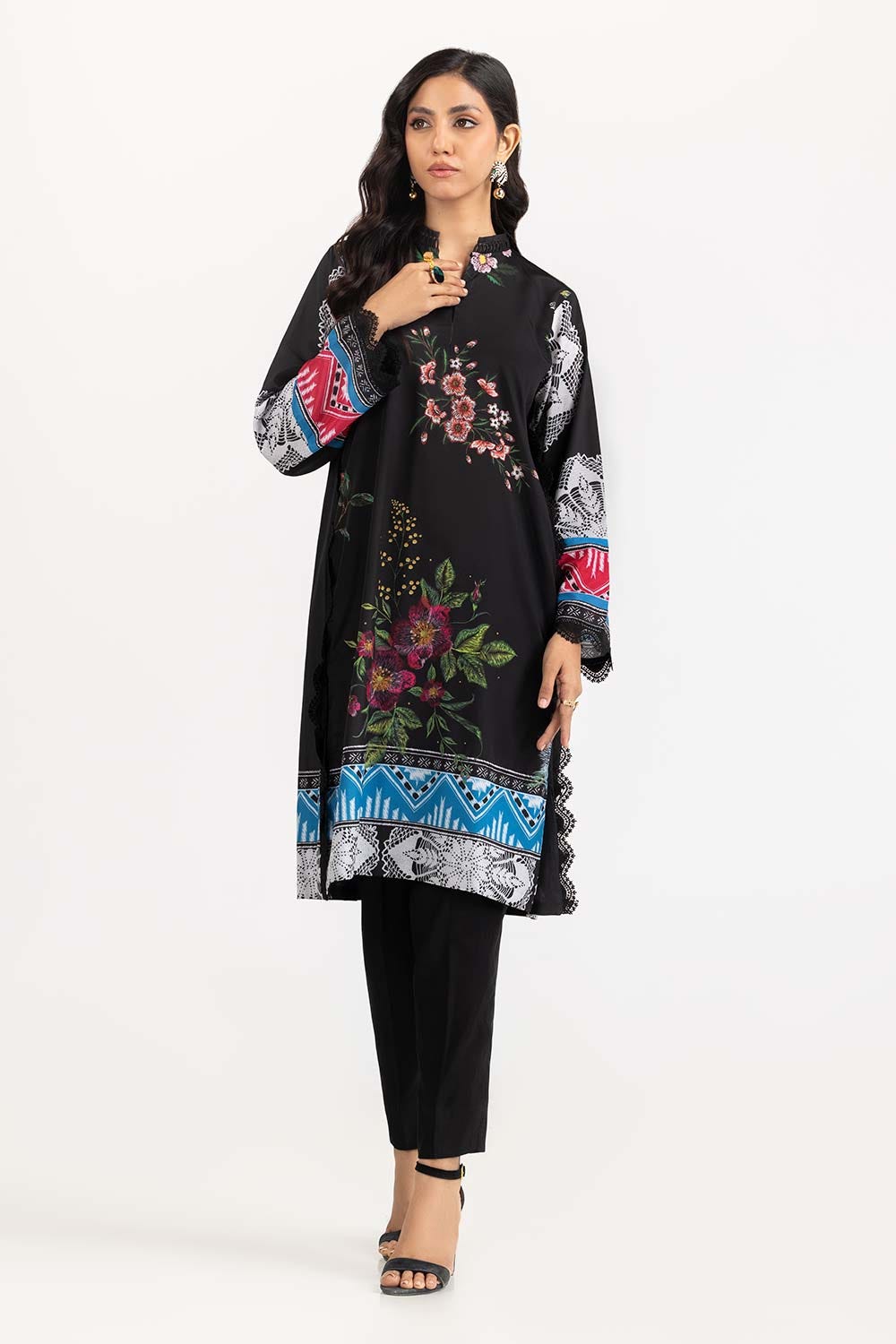 Luxury Pret Digital Printed Crepe Georgete Embelished Shirt