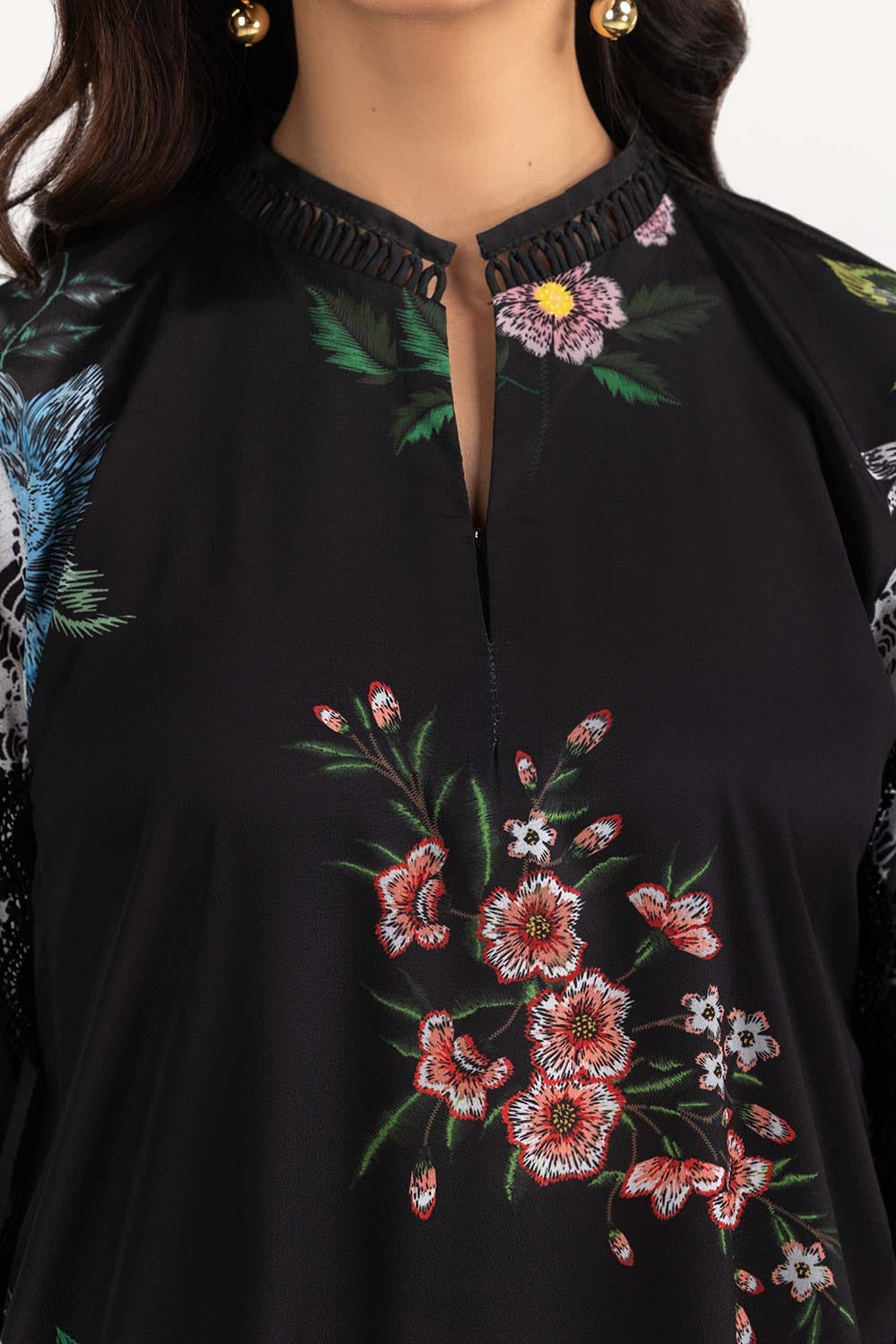 Luxury Pret Digital Printed Crepe Georgete Embelished Shirt