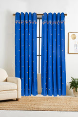 Indigo Embroidered Curtain