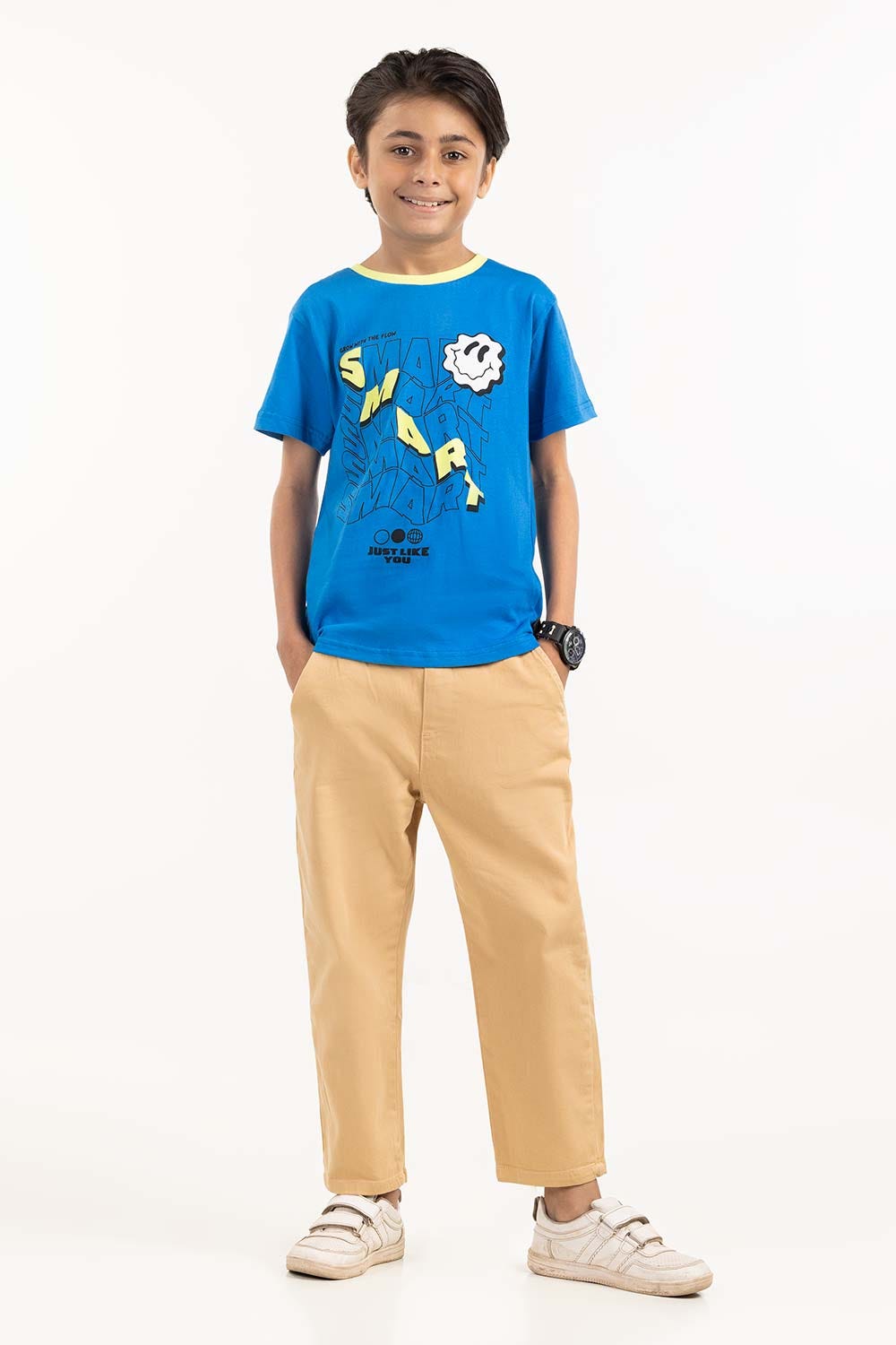 Junior Boy Indigo Printed Knit Top JBKT-2210067