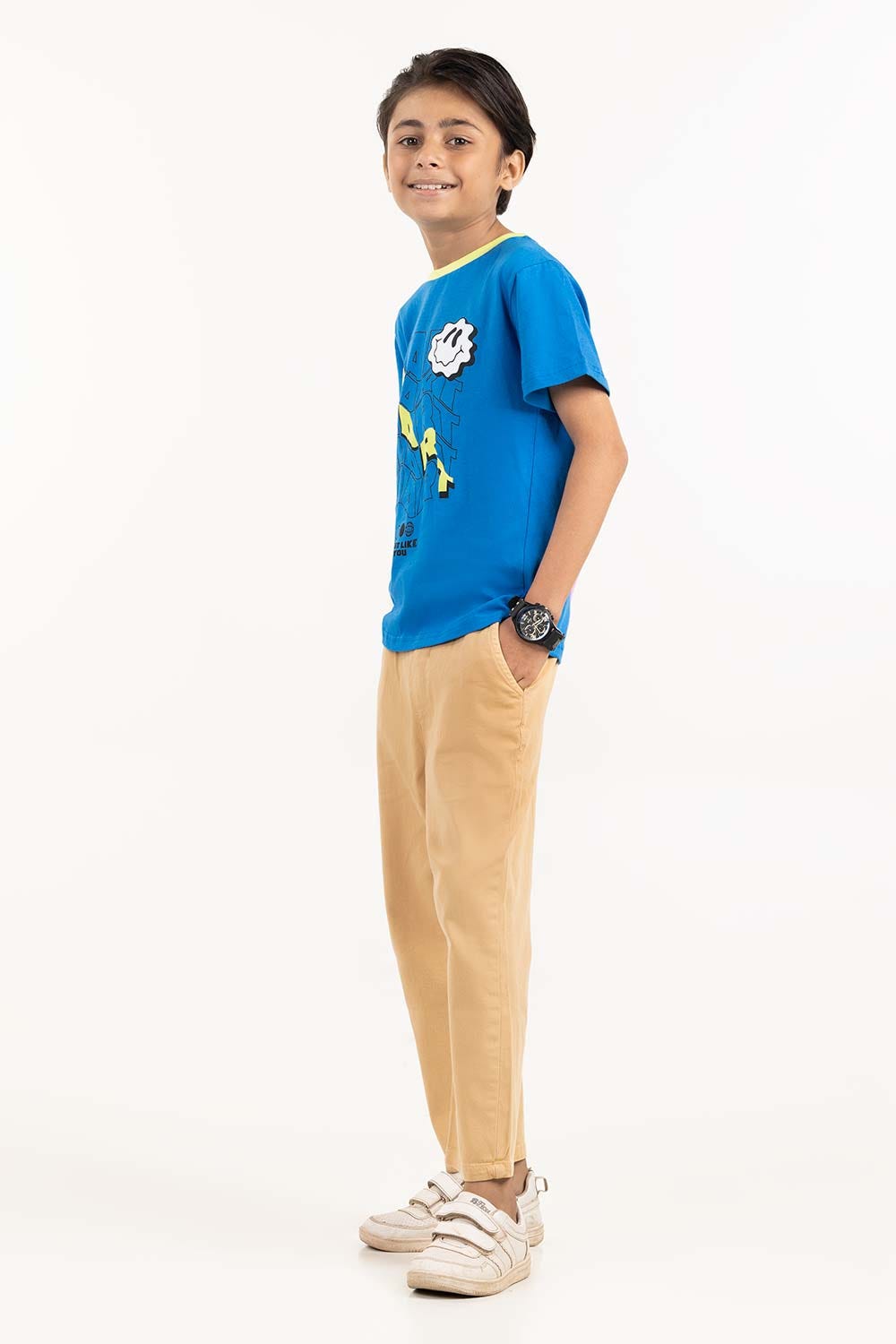 Junior Boy Indigo Printed Knit Top JBKT-2210067