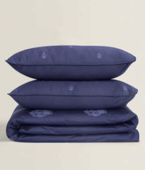 Indigo T-400 Embroidered Quilt Cover Set