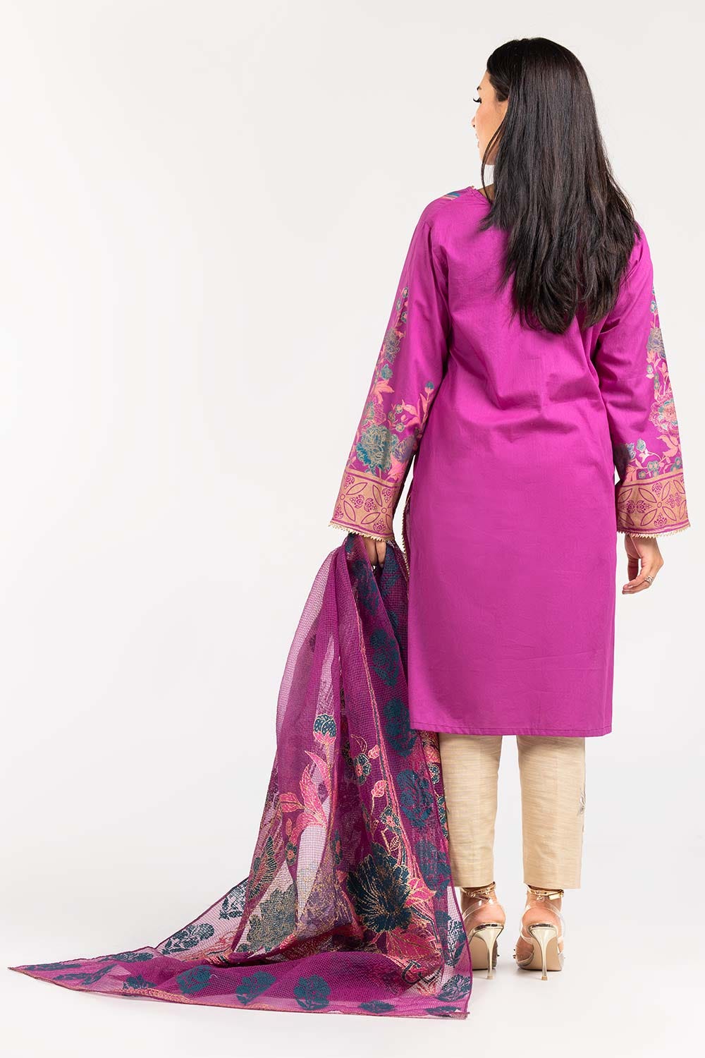 2 Piece Suit Cambric Shirt Organza Dupatta IPS-21-112