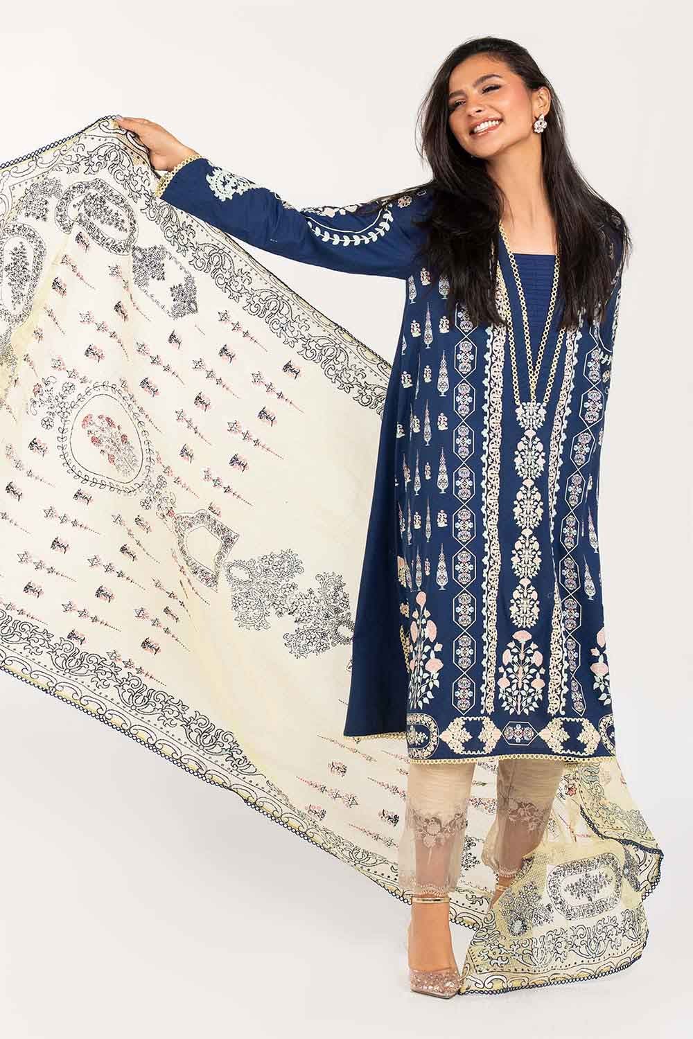 2 Piece Suit Cambric Shirt Organza Dupatta IPS-21-113