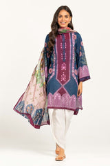 Embroidered Light  Cotton Shirt With Printed Lawn Dupatta - IPS-21-78 2 Piece