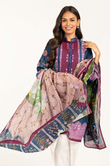 Embroidered Light  Cotton Shirt With Printed Lawn Dupatta - IPS-21-78 2 Piece