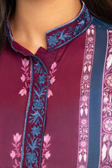 Embroidered Light  Cotton Shirt With Printed Lawn Dupatta - IPS-21-78 2 Piece