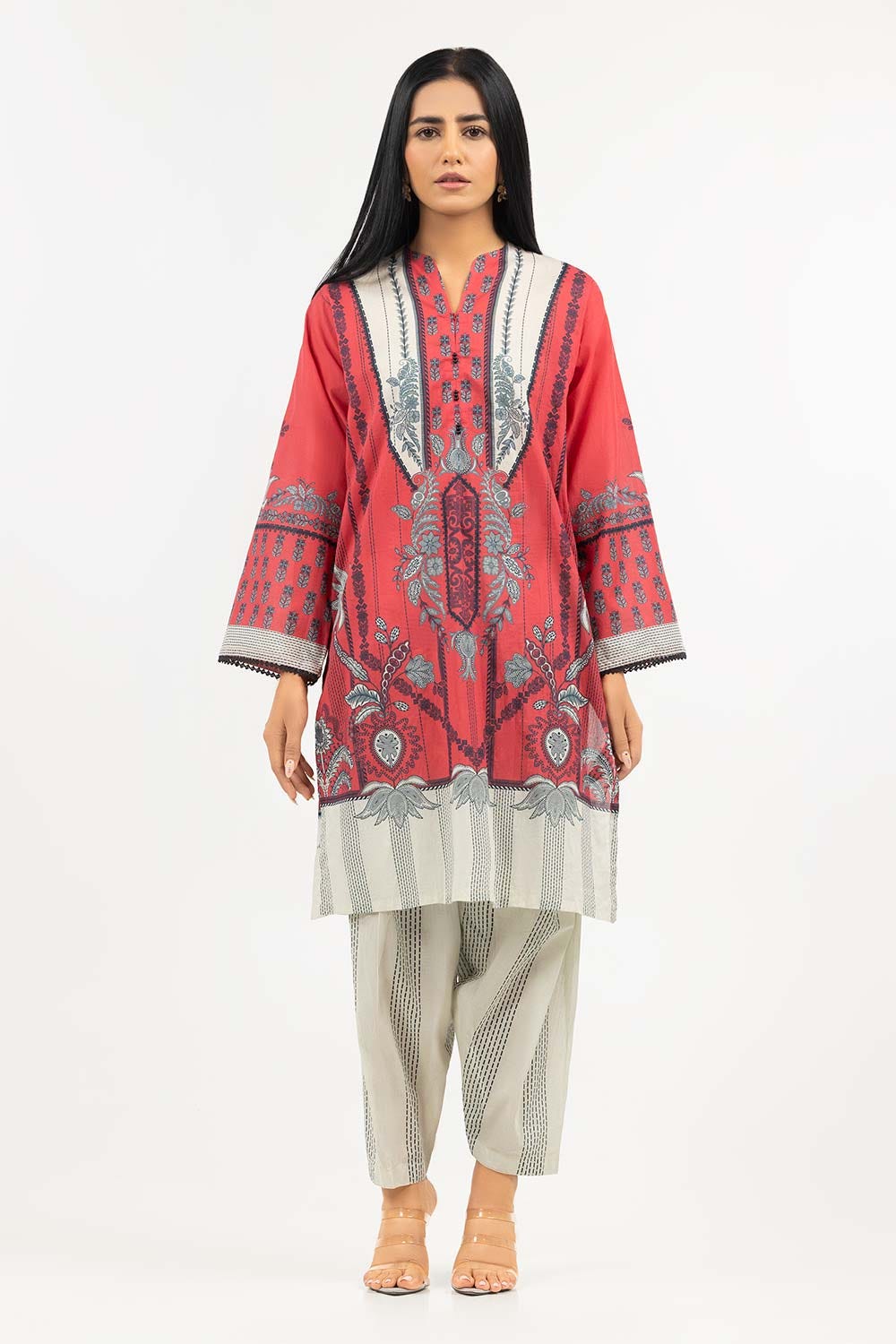 2 Piece Suit Digital Printed Cambric Shirt Trousers IPS-22-103 DP