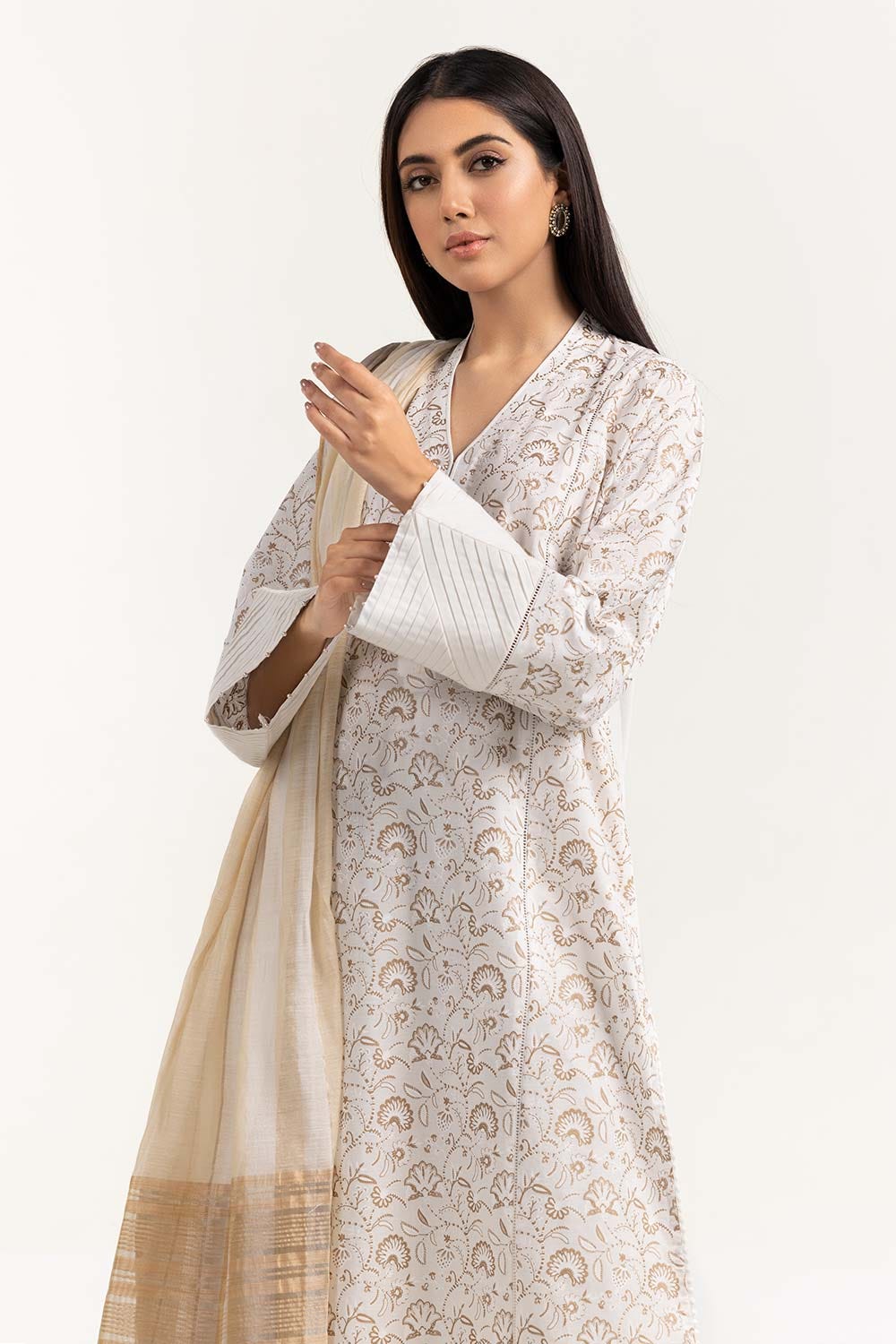 Screen Printed Cambric Shirt With Matching Dupatta