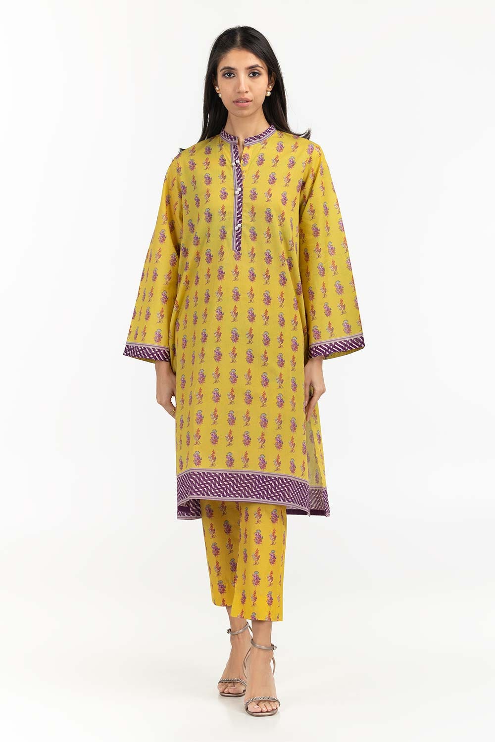 2 Piece Matching Separates Suit Digital Printed Cambric Shirt Trousers IPS-22-160 A
