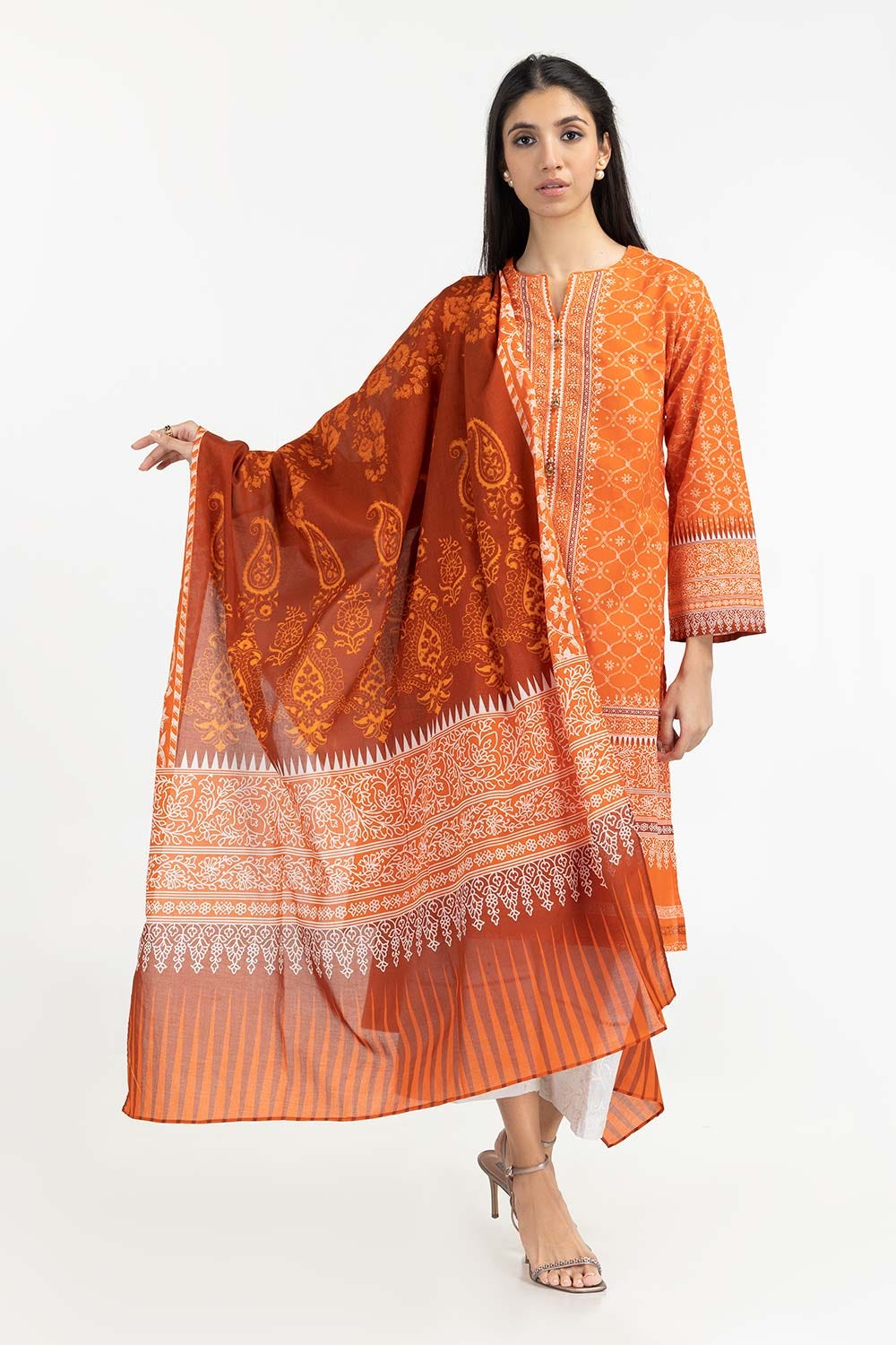 2 Piece Digital Printed Cambric Kurta Dupatta Suit IPS-22-197