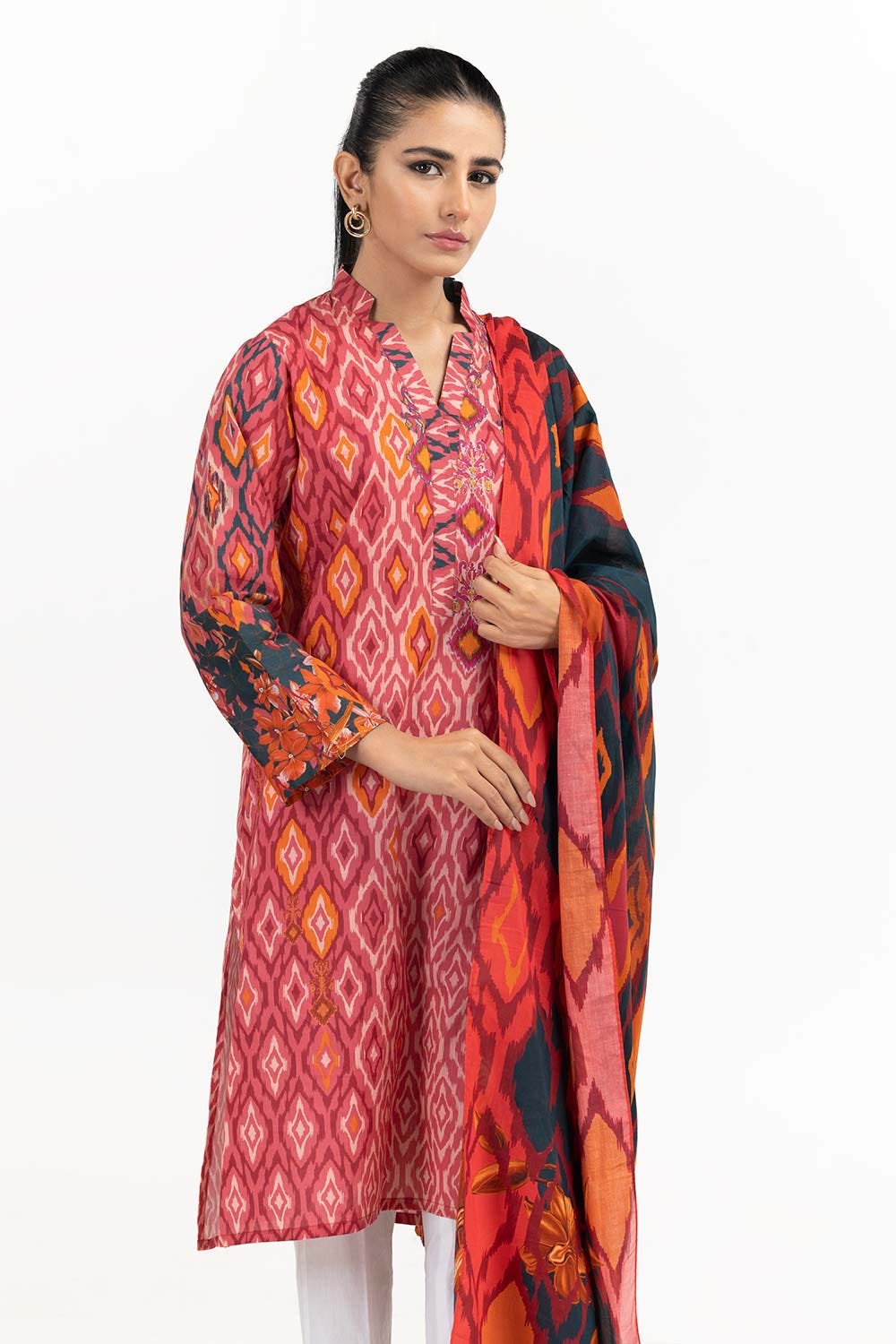 2 Piece Suit Cambric Digital Printed Shirt Dupatta IPS-22-206 2 Piece