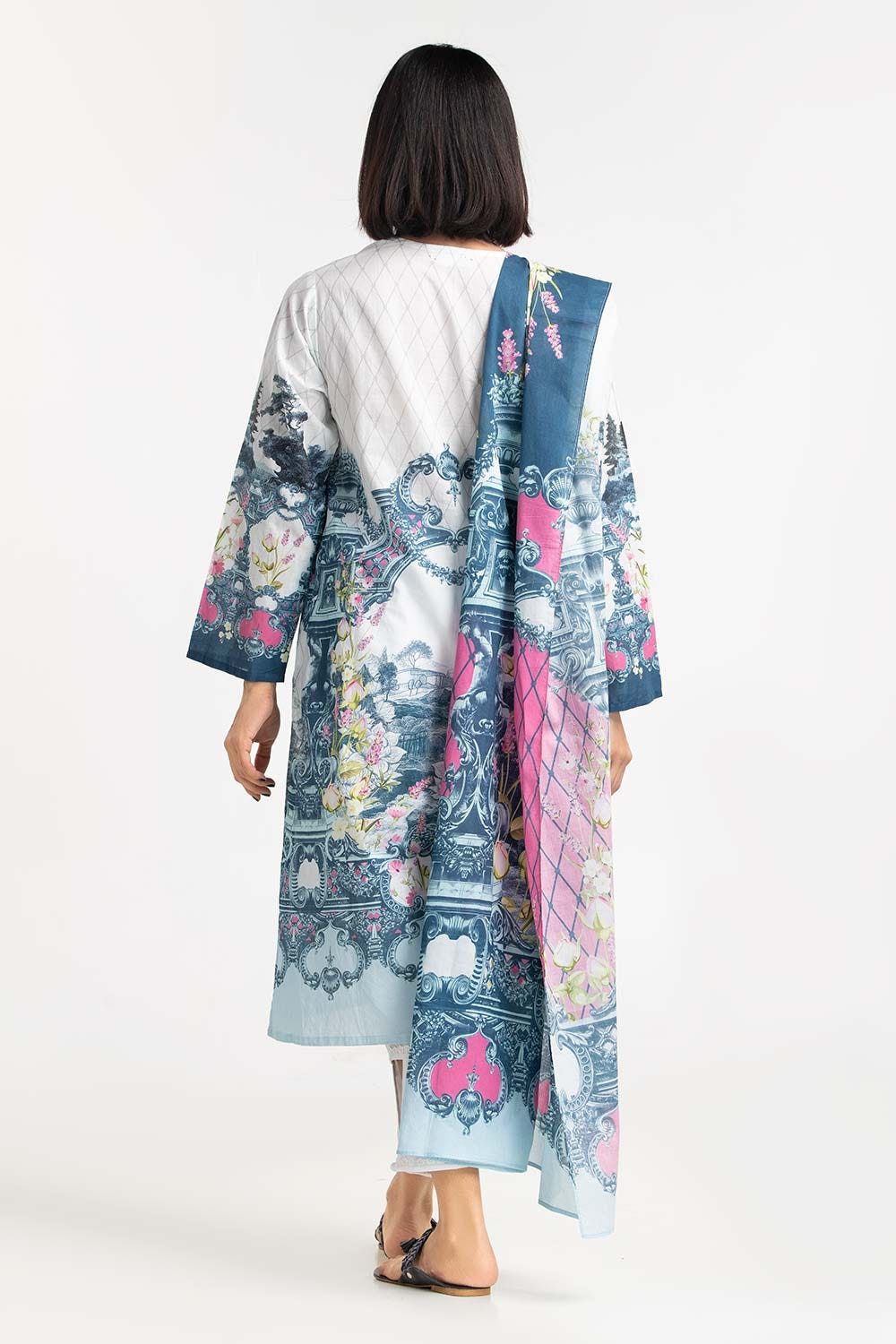 2 Piece Suit Cambric Shirt Dupatta IPS-22-208