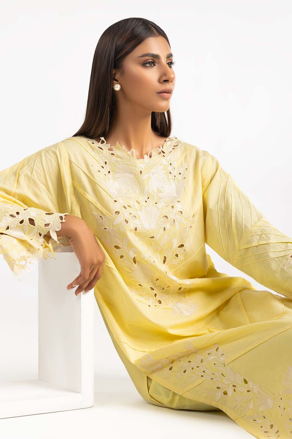 Embroidered Cambric Shirt With Pants IPS-22-28 2 Piece