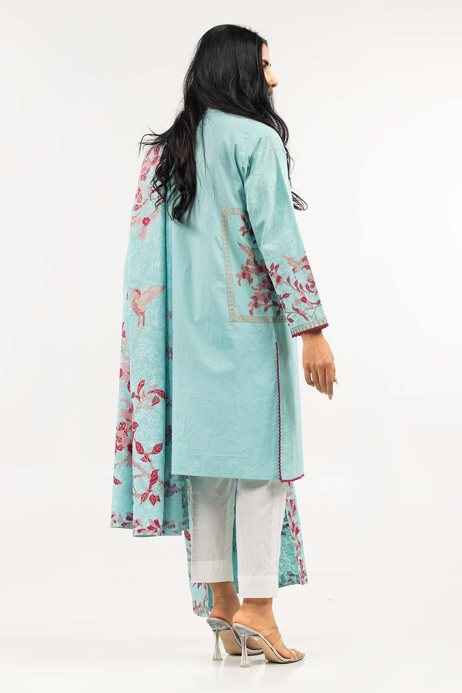 Screen Printed Cambric Shirt with Lawn Dupatta